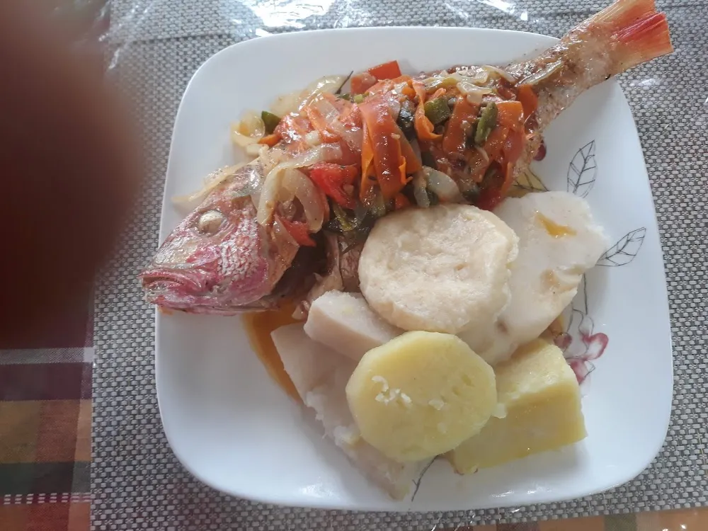 Steamed Fish with Dumplings & Yams